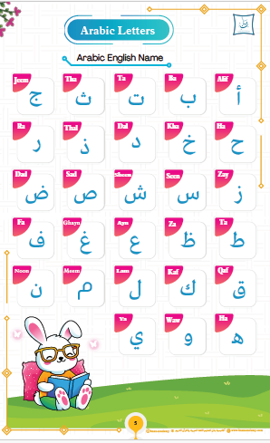 Bnan and the World of Arabic workbook preview page 1 - Arabic letters and sounds